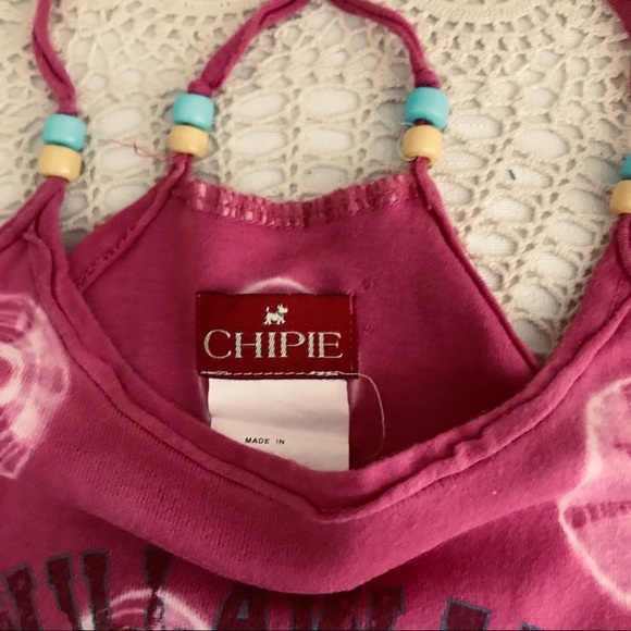 Chipie Girls Bright Pink Graphic Tank Top Size 12 - Picture 2 of 6